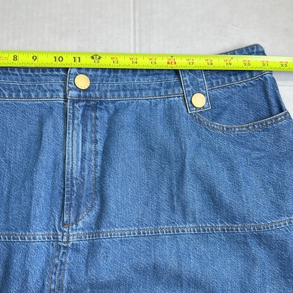 Tanya Taylor Hudie Denim Midi Jean Skirt Plus Size 20 Medium Indigo Blue NWT - Picture 8 of 13